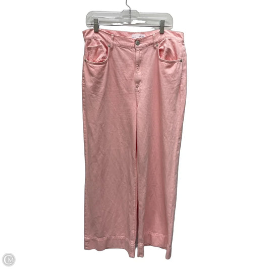 Jeans Straight By Loft In Pink Denim, Size: 12