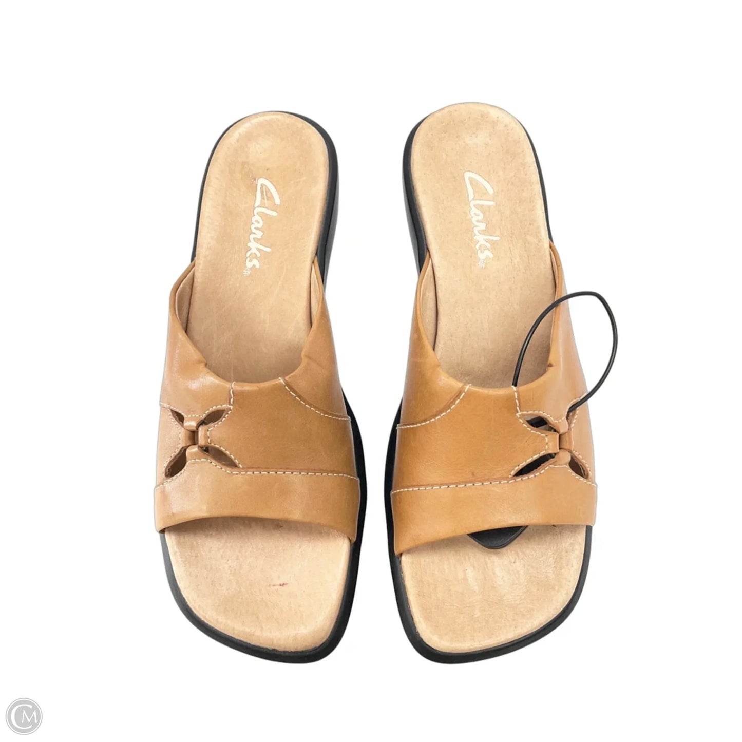 Sandals Heels Wedge By Clarks In Brown, Size: 7