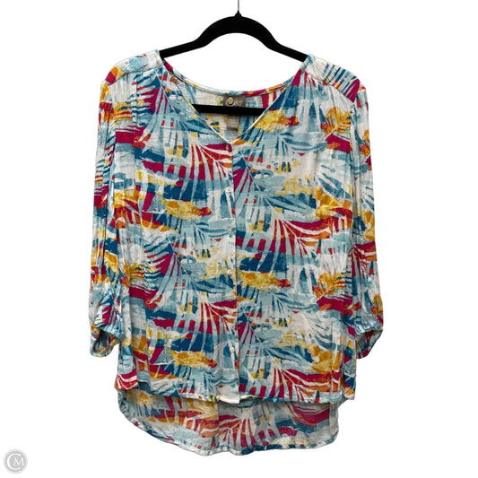Top 3/4 Sleeve By Chicos In Multi-colored, Size: M
