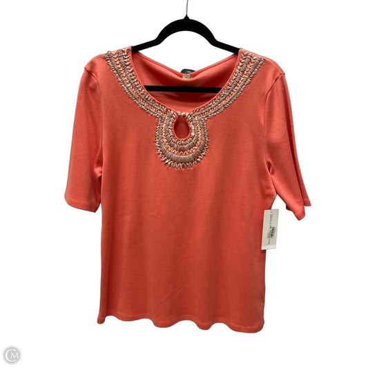 Top Short Sleeve By Dressbarn In Orange, Size: Xl