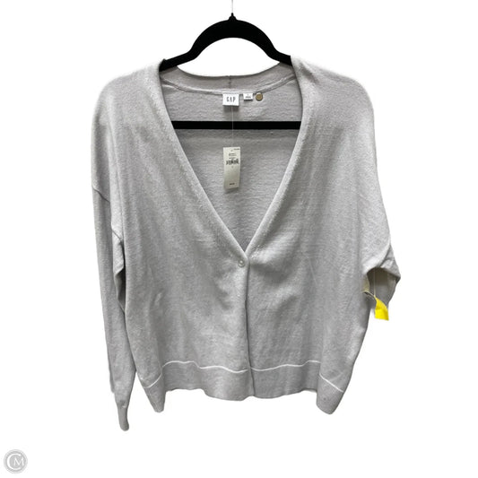 Sweater Cardigan By Gap In Grey, Size: L