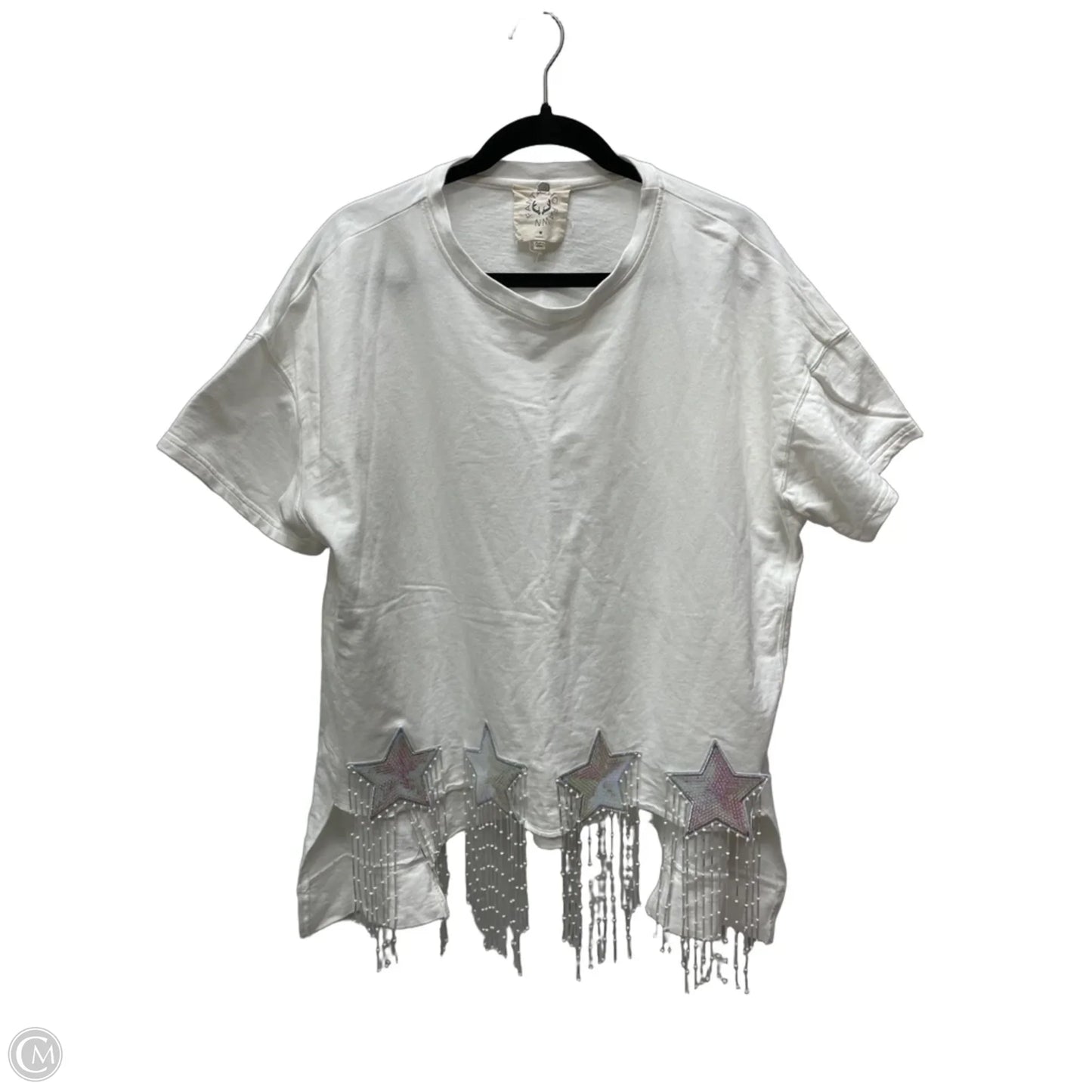 Top Short Sleeve By Fantastic Fawn In White, Size: M