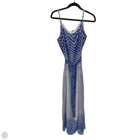 Dress Casual Maxi By Robbie Bee In Blue & White, Size: M