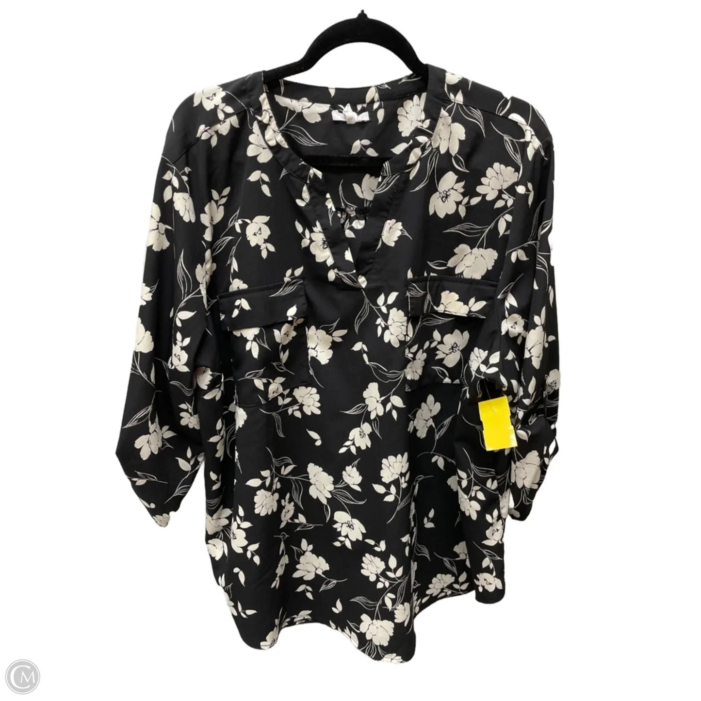 Top 3/4 Sleeve By Maurices In Floral Print, Size: 3x
