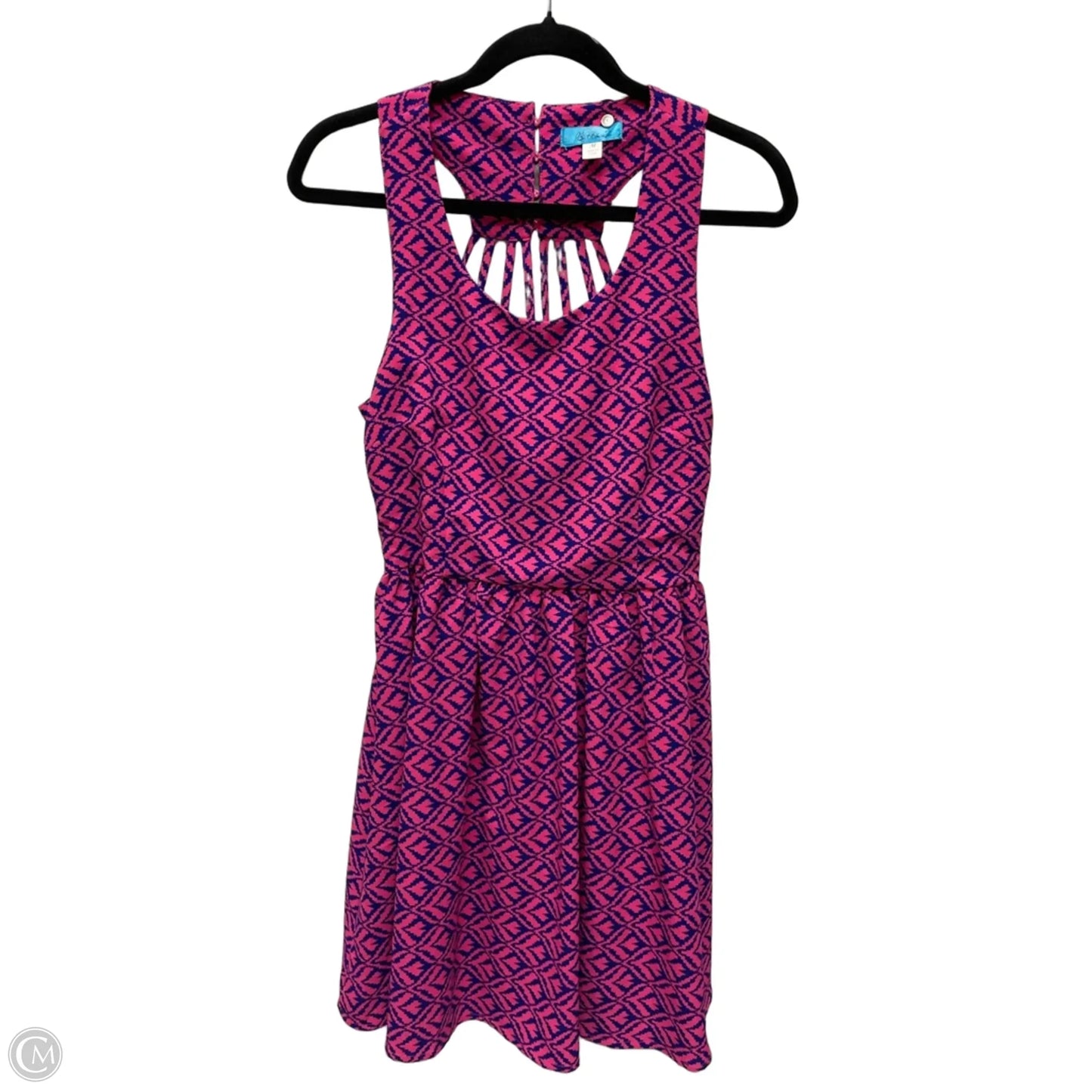 Dress Casual Short By Buttons In Blue & Pink, Size: M