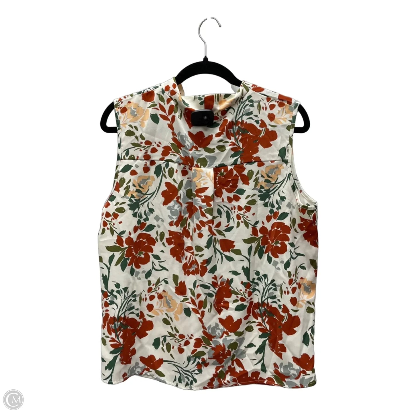 Blouse Sleeveless By Shein In Floral Print, Size: Xl
