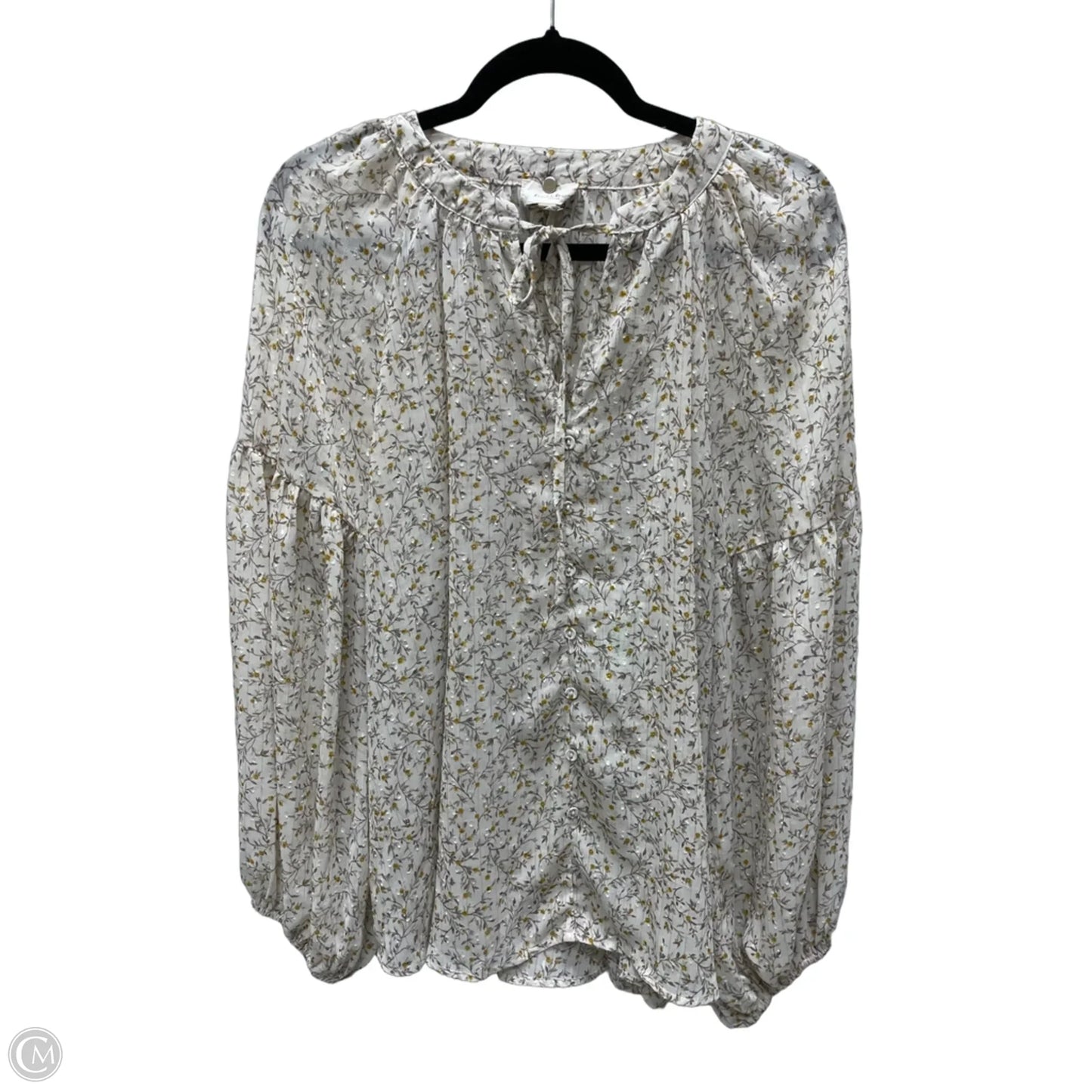 Blouse 3/4 Sleeve By Blu Pepper In Floral Print, Size: 1x