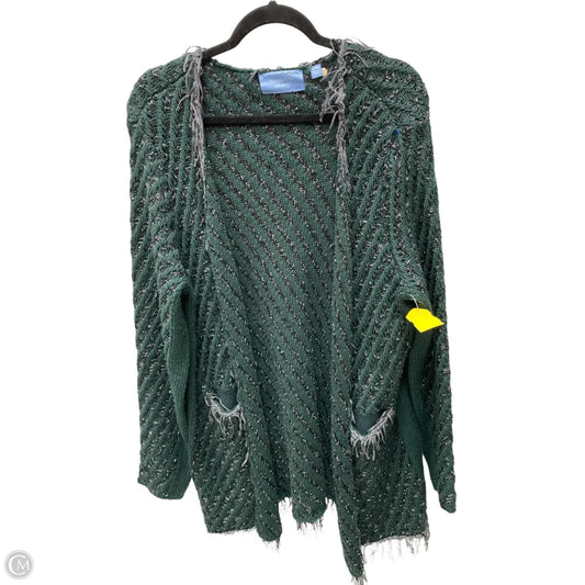 Sweater Cardigan By Simply Vera In Green, Size: L
