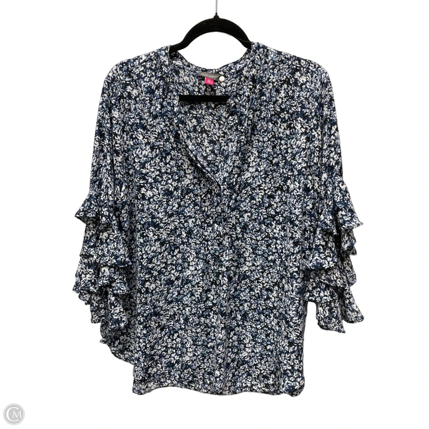 Blouse 3/4 Sleeve By Vince Camuto In Floral Print, Size: Xl