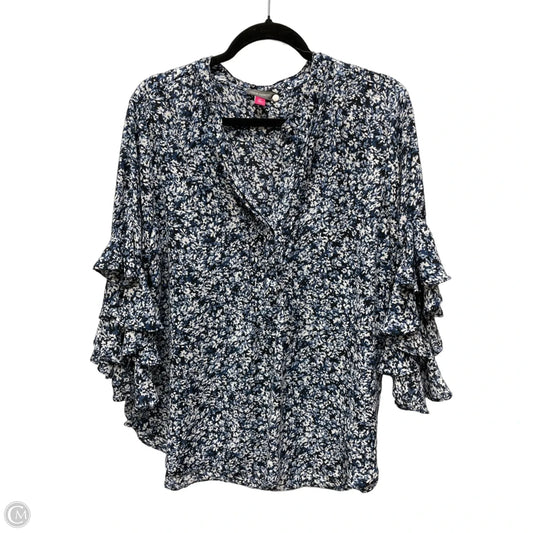 Blouse 3/4 Sleeve By Vince Camuto In Floral Print, Size: Xl