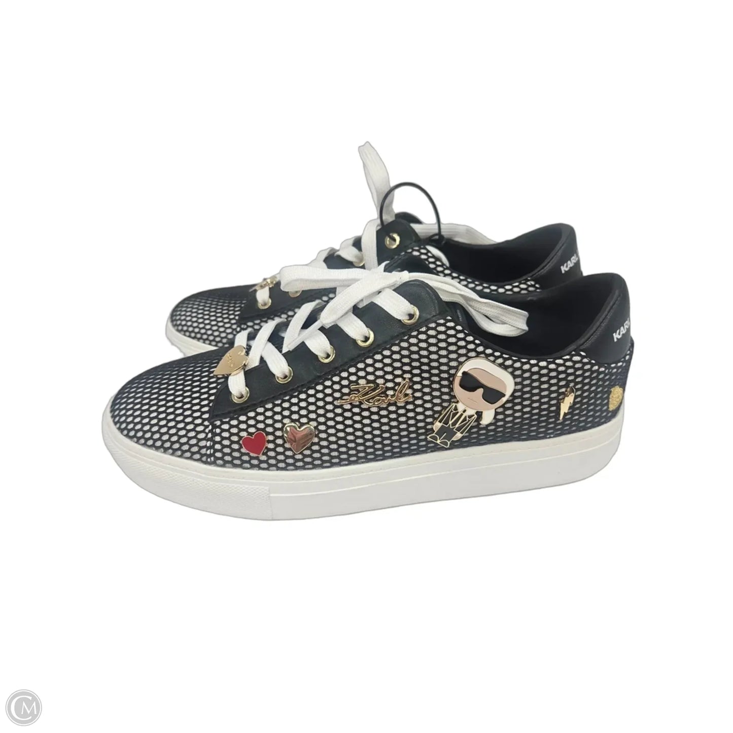 Shoes Designer By Karl Lagerfeld In Black & White, Size: 9