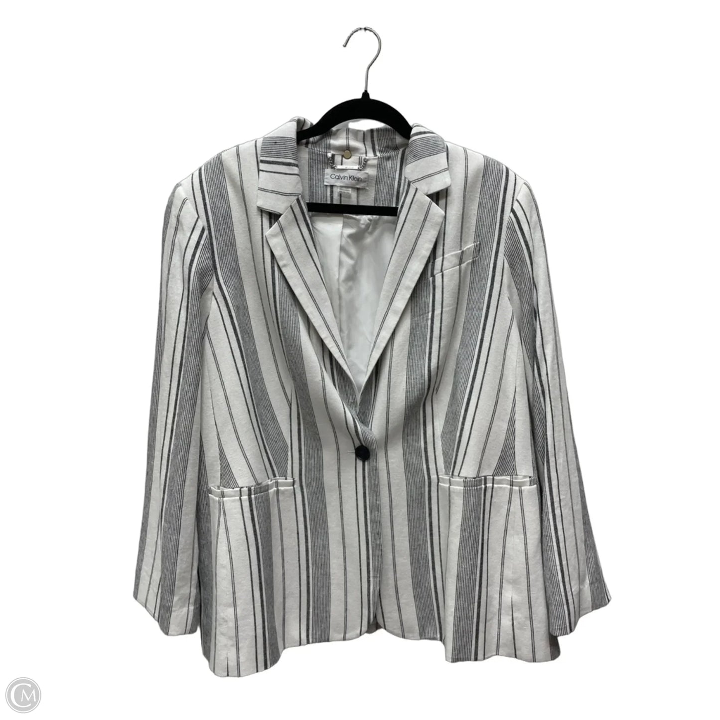 Blazer By Calvin Klein In Striped Pattern, Size: 1x