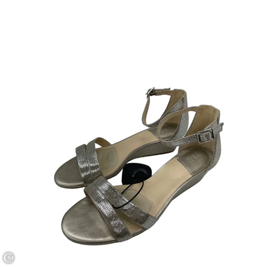 Sandals Heels Wedge By Alex Marie In Silver, Size: 7.5