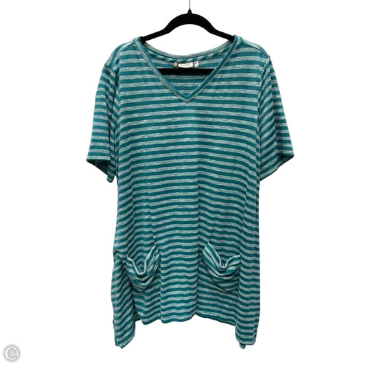 Tunic Short Sleeve By Logo In Striped Pattern, Size: 2x