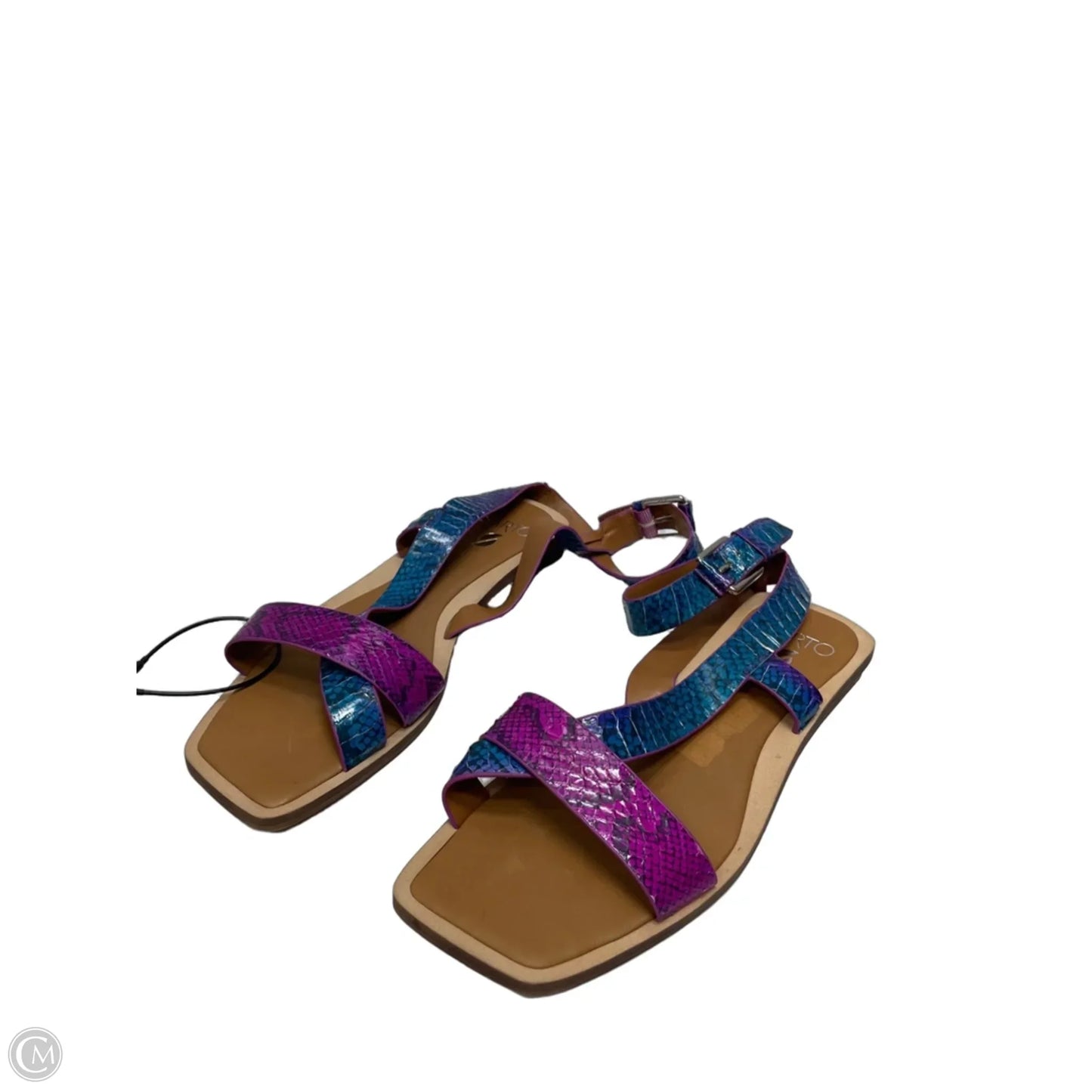 Sandals Flats By Clothes Mentor In Snakeskin Print, Size: 8