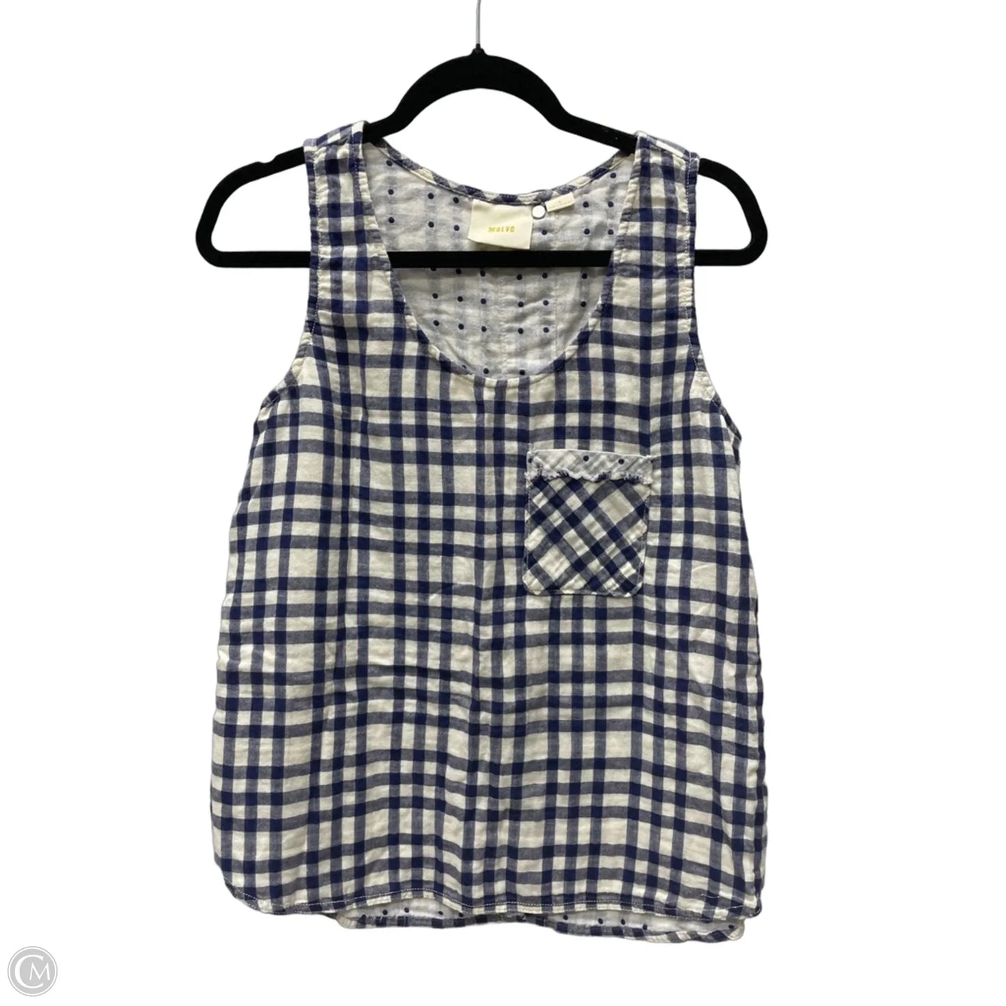 Top Sleeveless By Maeve In Checkered Pattern, Size: S