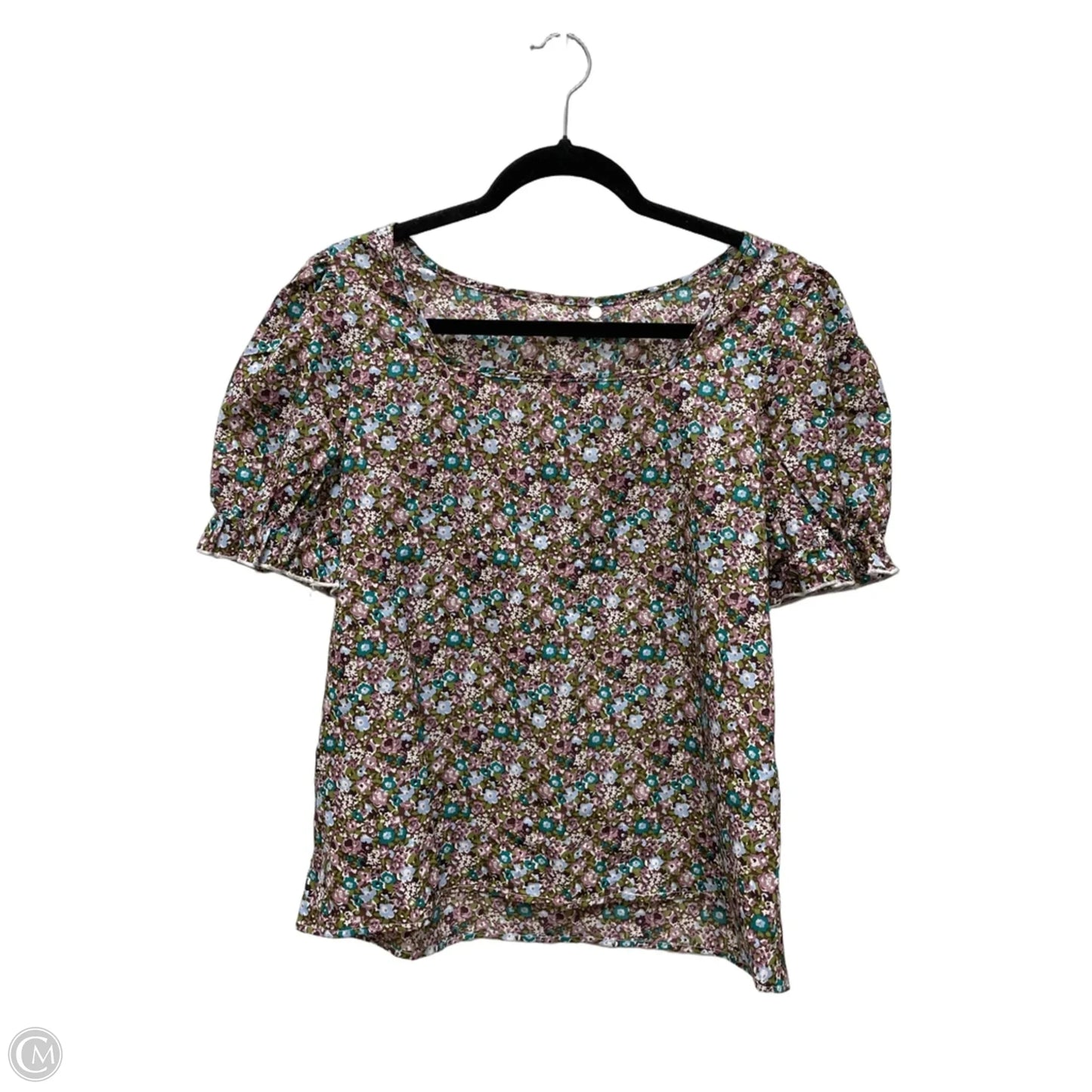 Blouse Short Sleeve By Clothes Mentor In Floral Print, Size: L