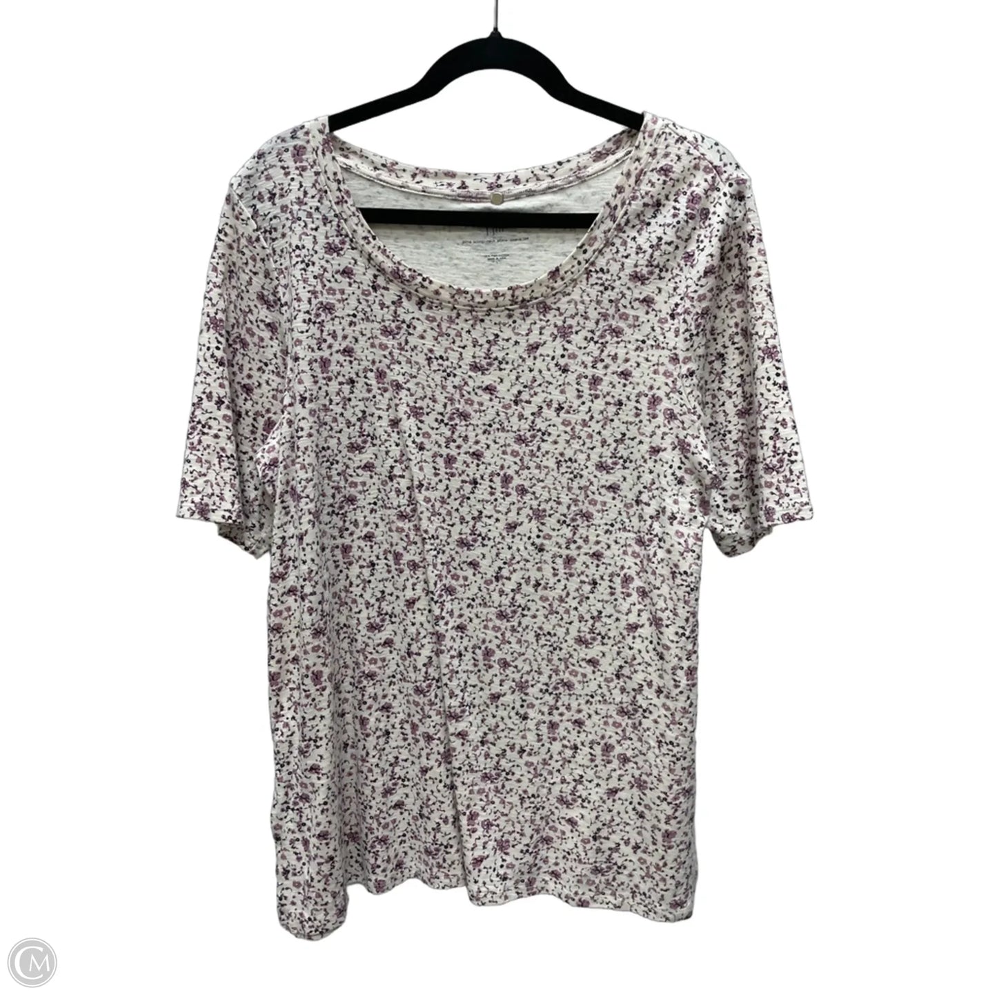 Top Short Sleeve By J. Jill In Floral Print, Size: L