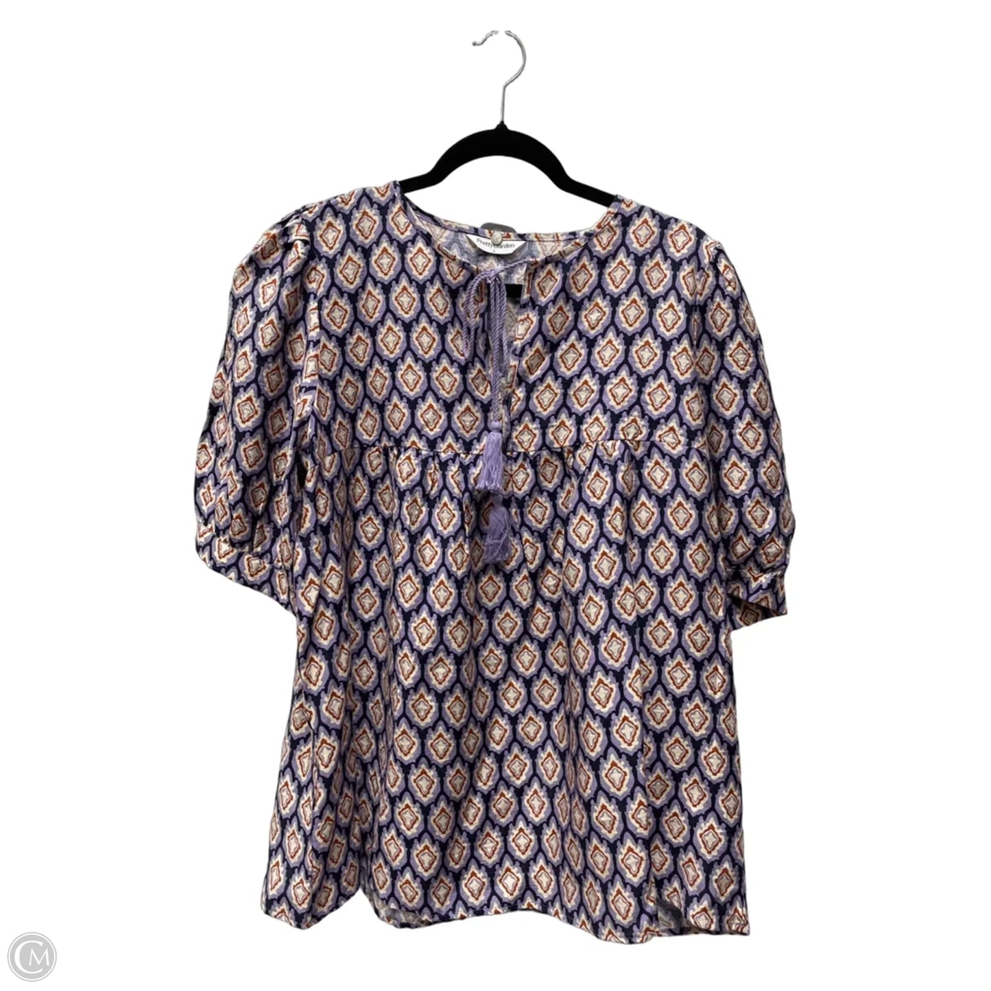 Top Short Sleeve By Prettygarden In Geometric Pattern, Size: L