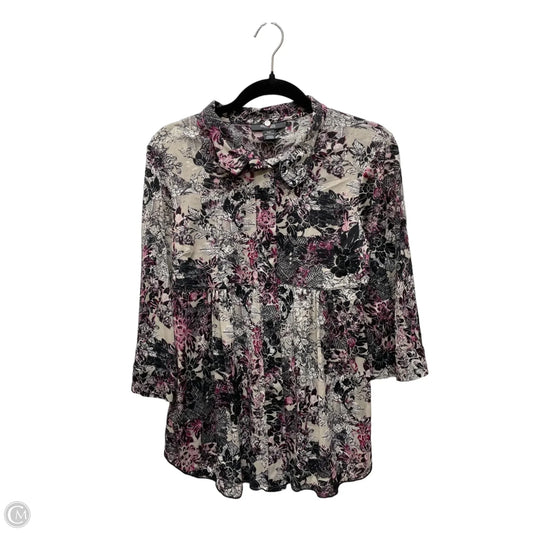 Blouse Long Sleeve By Style And Company In Floral Print, Size: M