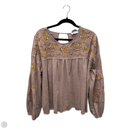Top Long Sleeve By In Loom In Floral Print, Size: S