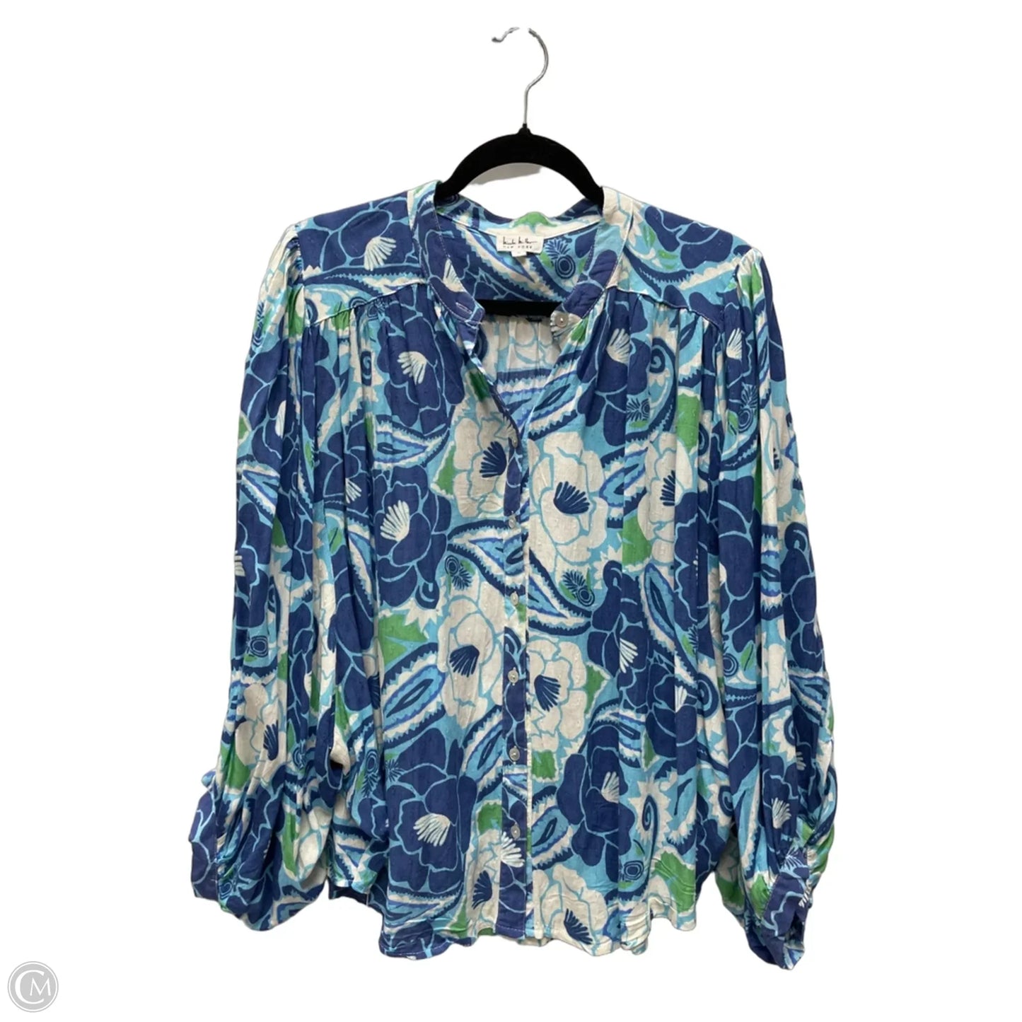Top 3/4 Sleeve By Nicole Miller In Floral Print, Size: S