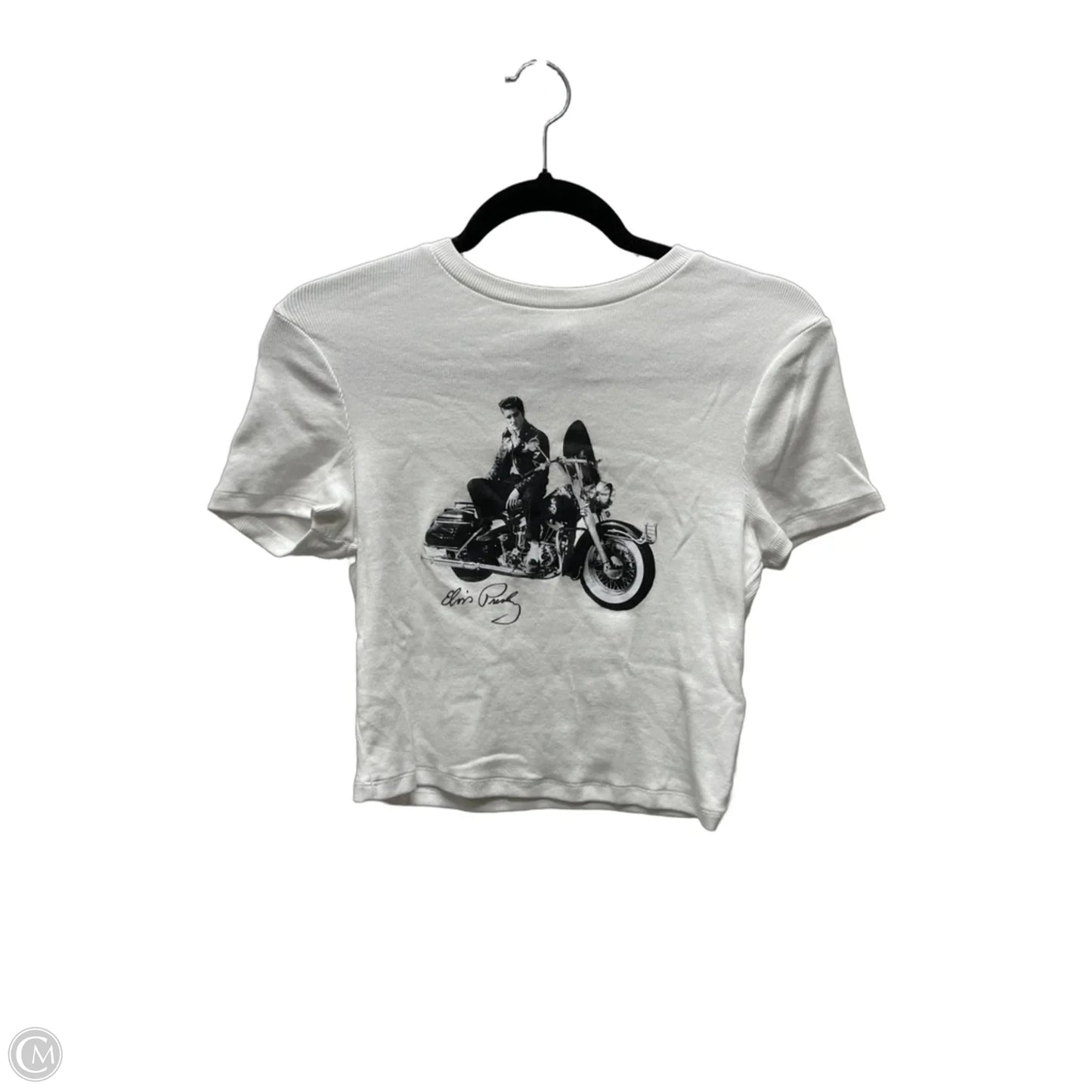 Top Short Sleeve By Clothes Mentor In White, Size: M