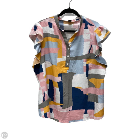 Blouse Short Sleeve By Shein In Multi-colored, Size: 2x