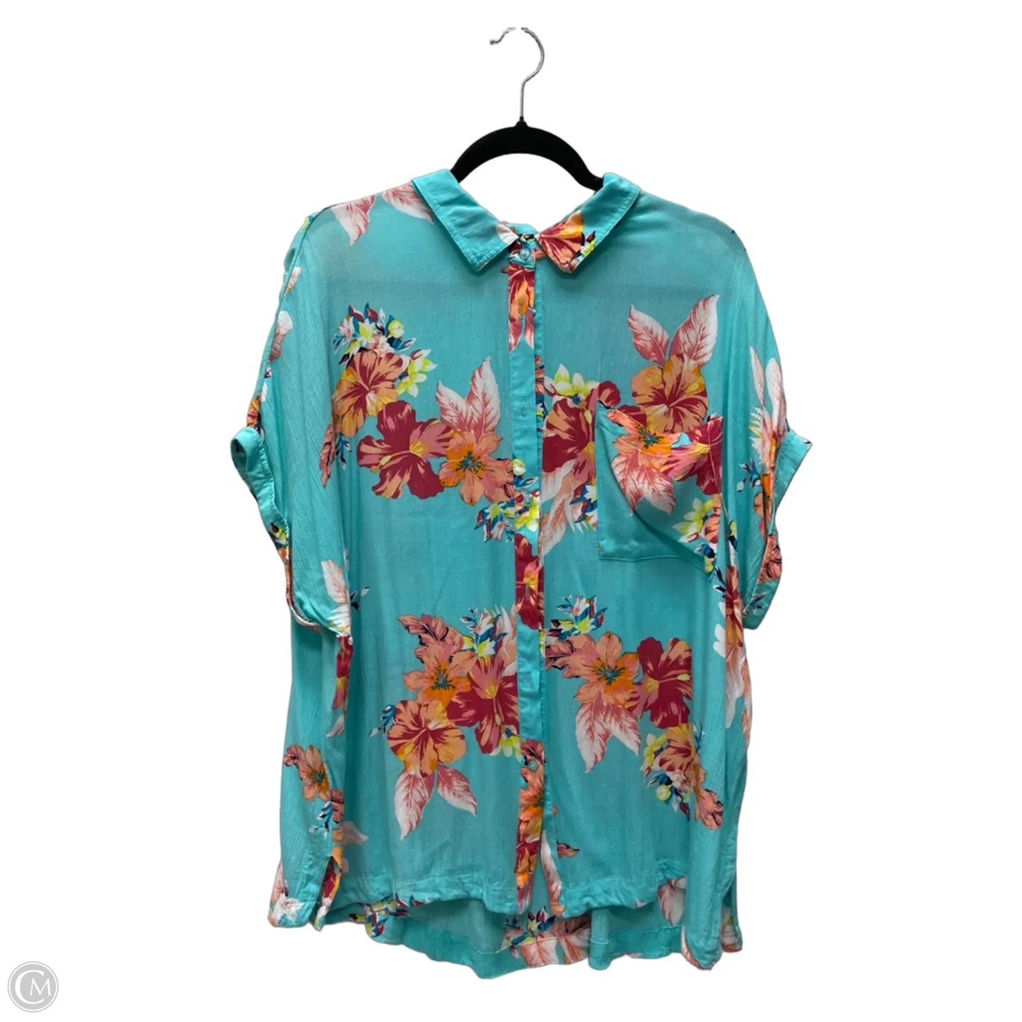 Top Short Sleeve By Ana In Floral Print, Size: Xl
