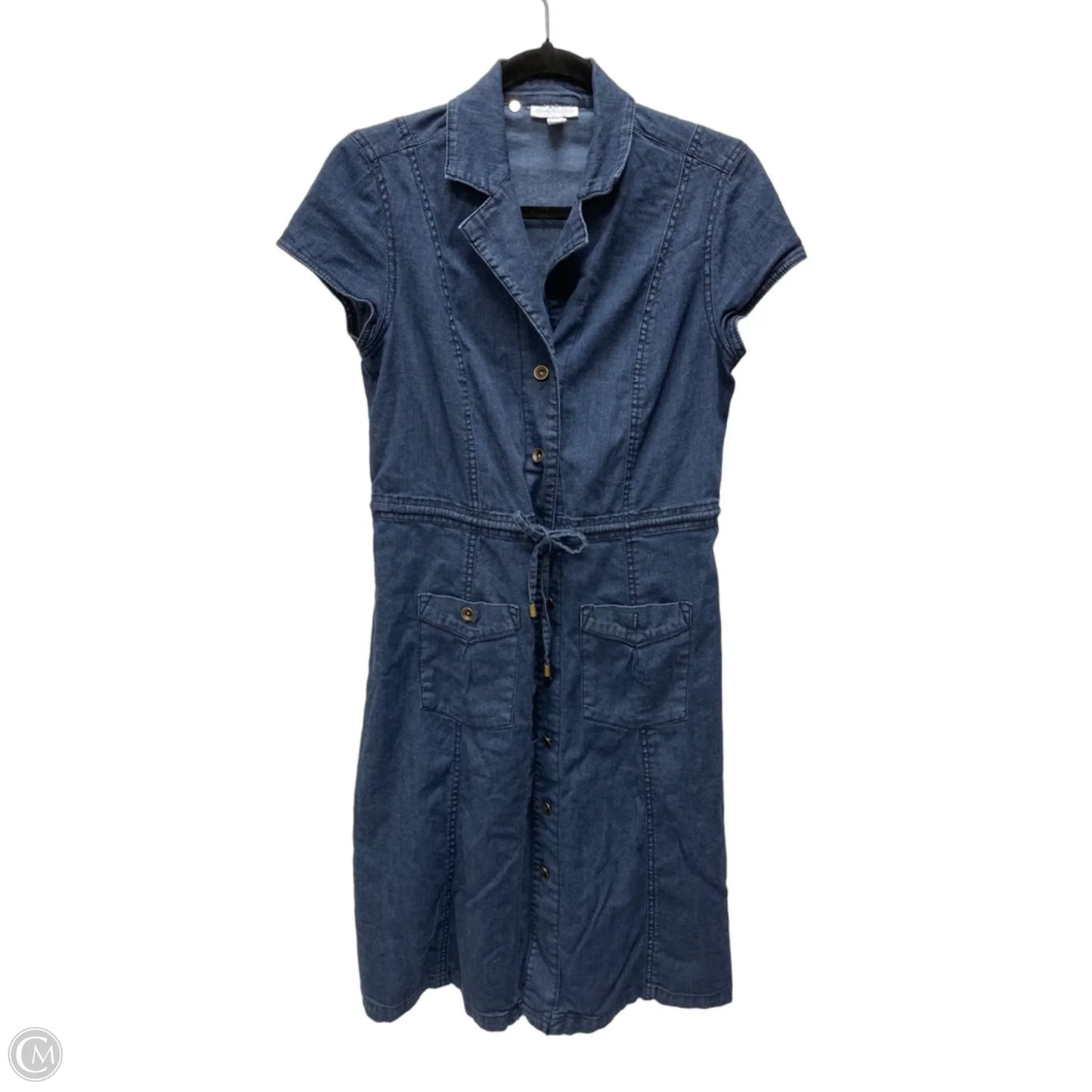 Dress Casual Midi By Charter Club In Blue Denim, Size: M