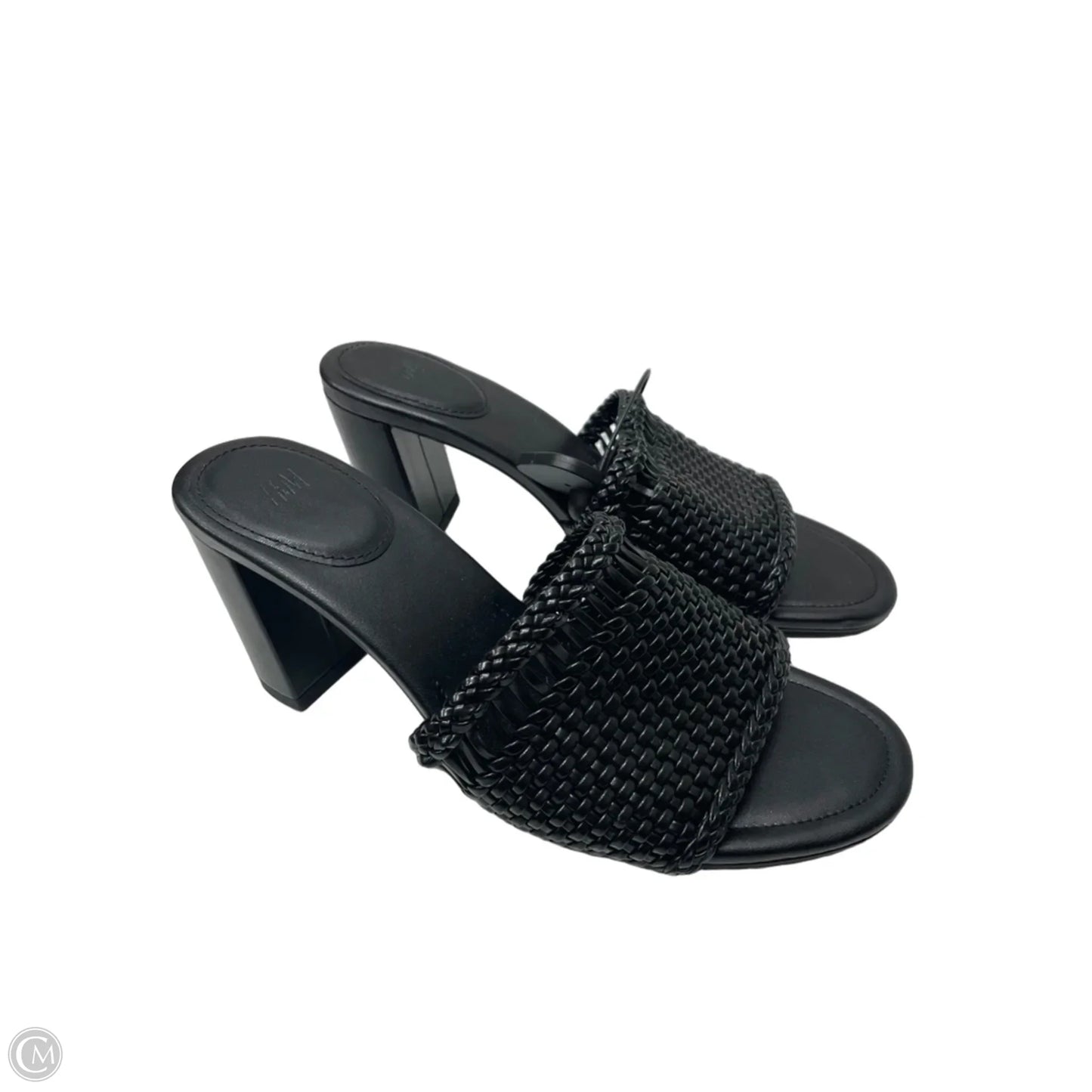Sandals Heels Block By H&m In Black, Size: 8