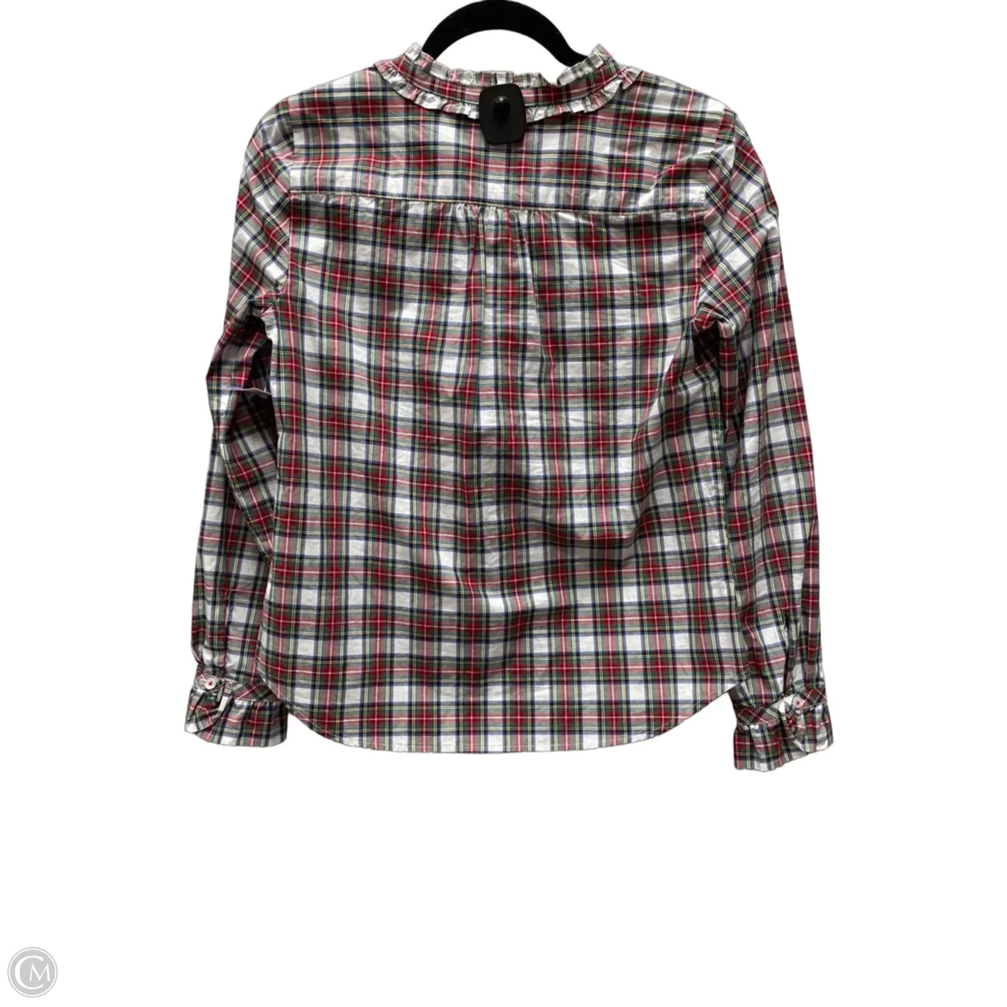 Top Long Sleeve By Talbots In Plaid Pattern, Size: Xs