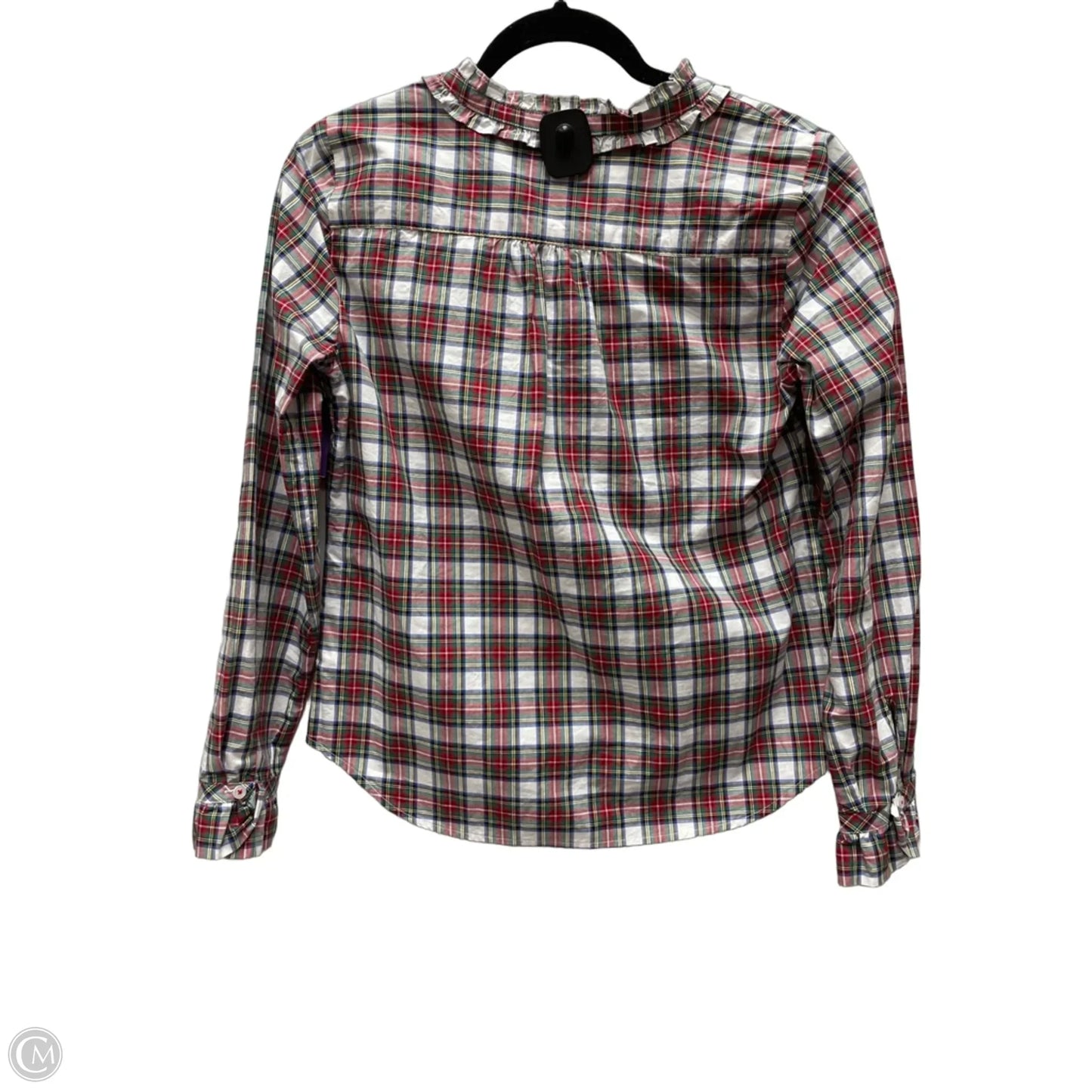 Top Long Sleeve By Talbots In Plaid Pattern, Size: Xs