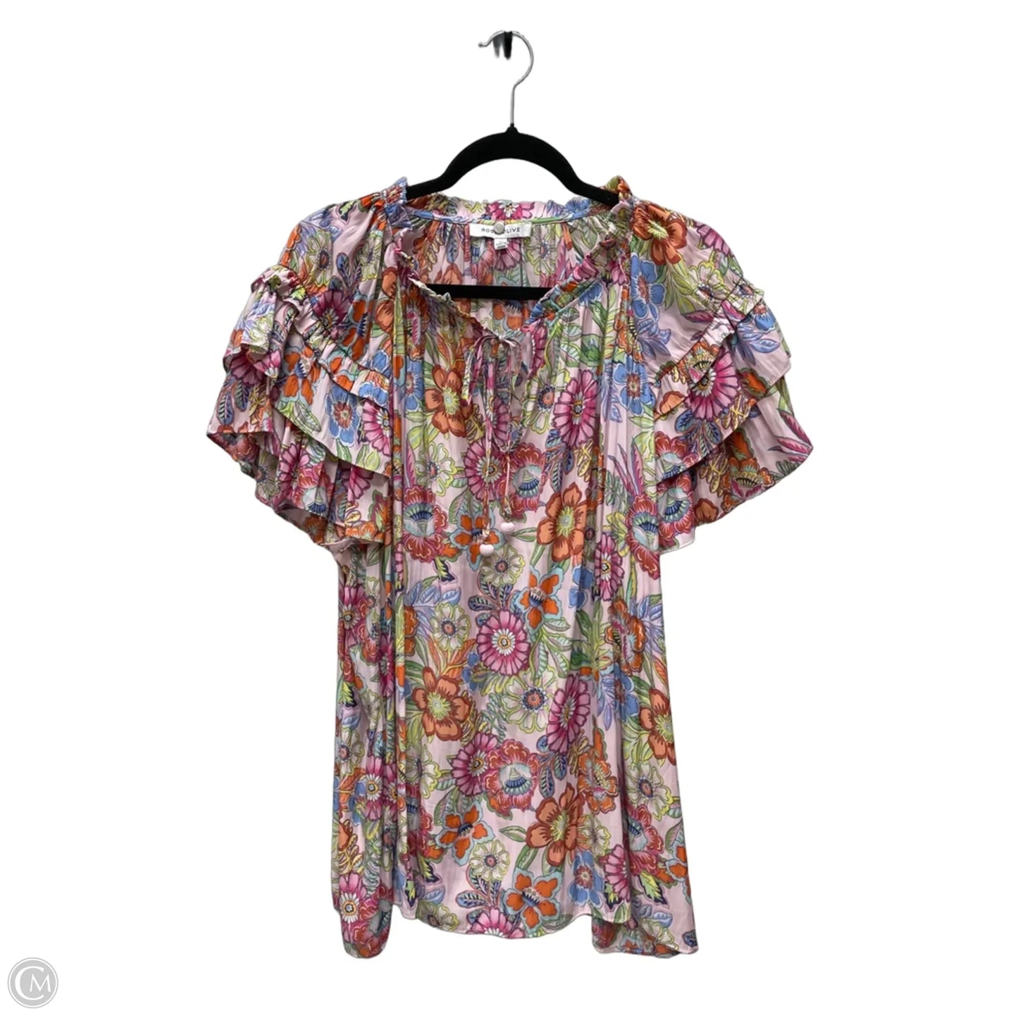 Top Short Sleeve By Rose And Olive In Floral Print, Size: 3x