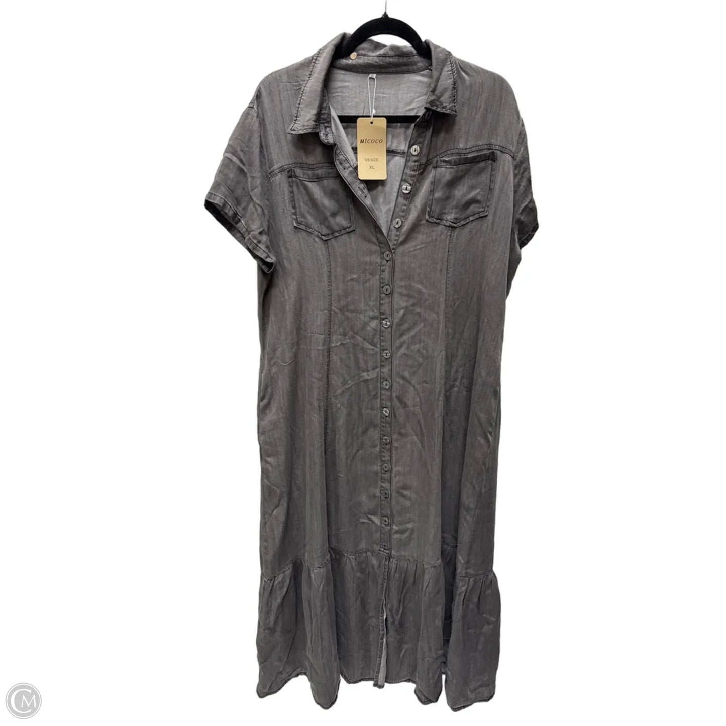 Dress Casual Maxi By Clothes Mentor In Grey, Size: Xl
