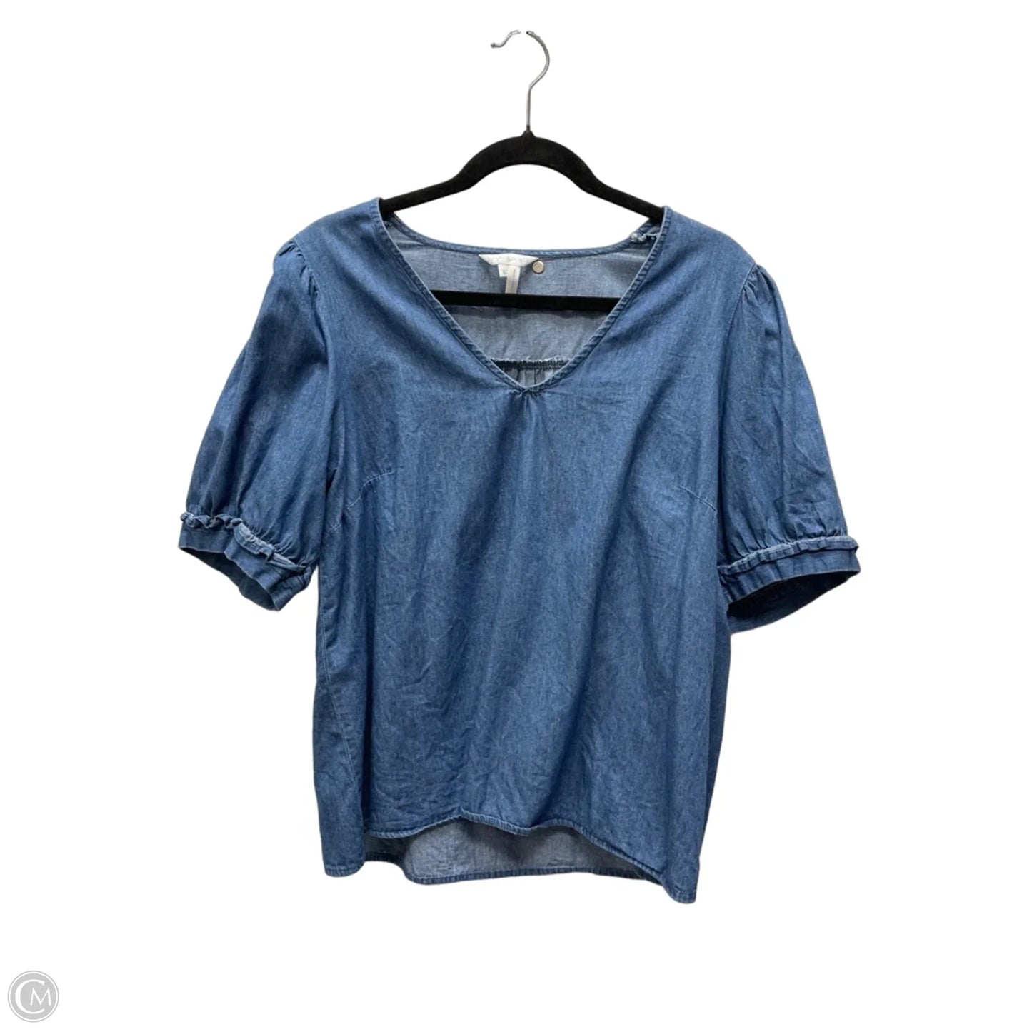 Top Short Sleeve By Draper James In Blue Denim, Size: L