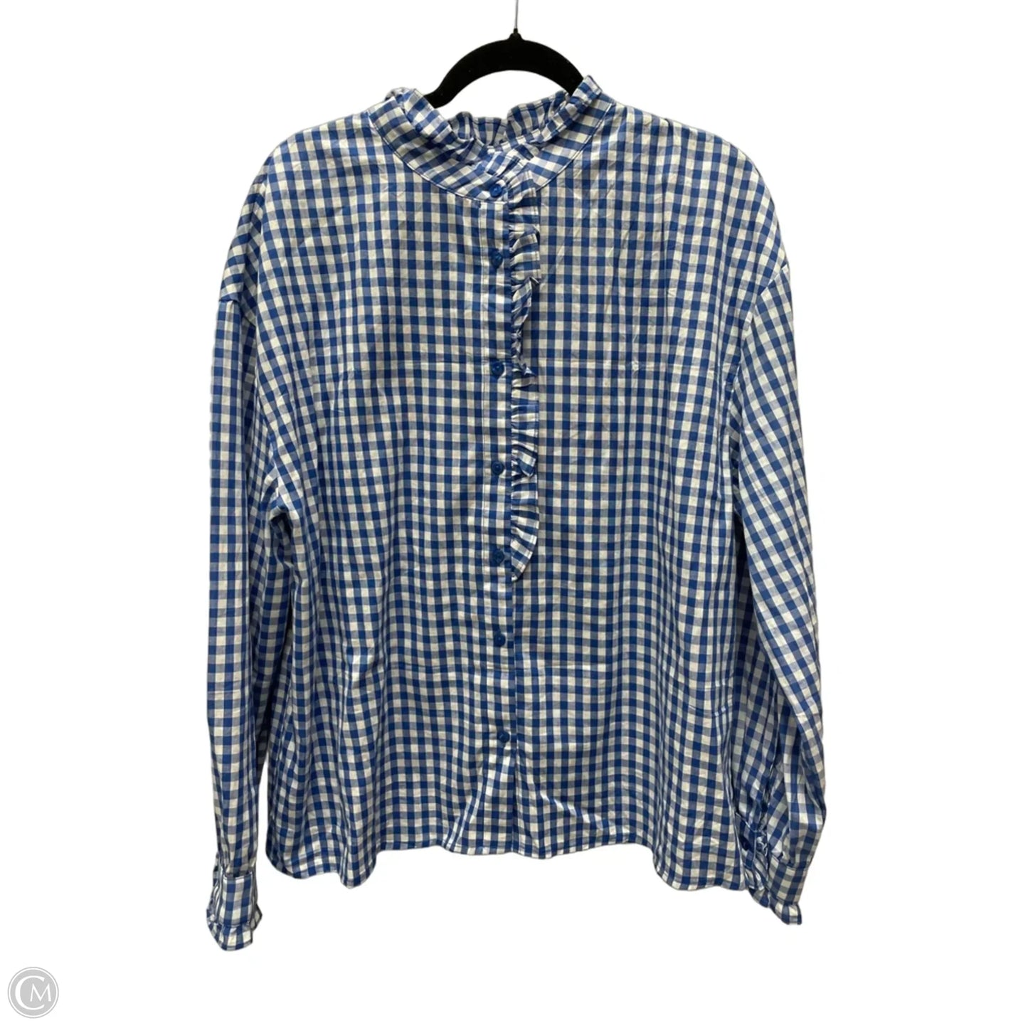 Top Long Sleeve By Clothes Mentor In Checkered Pattern, Size: Xl