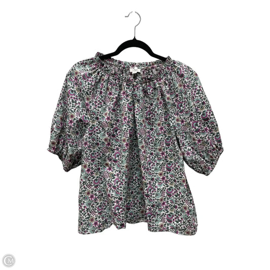 Top Short Sleeve By J. Crew In Floral Print, Size: L