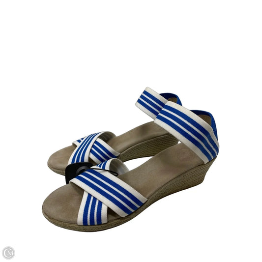 Sandals Heels Stiletto By Clothes Mentor In Blue & White, Size: 10