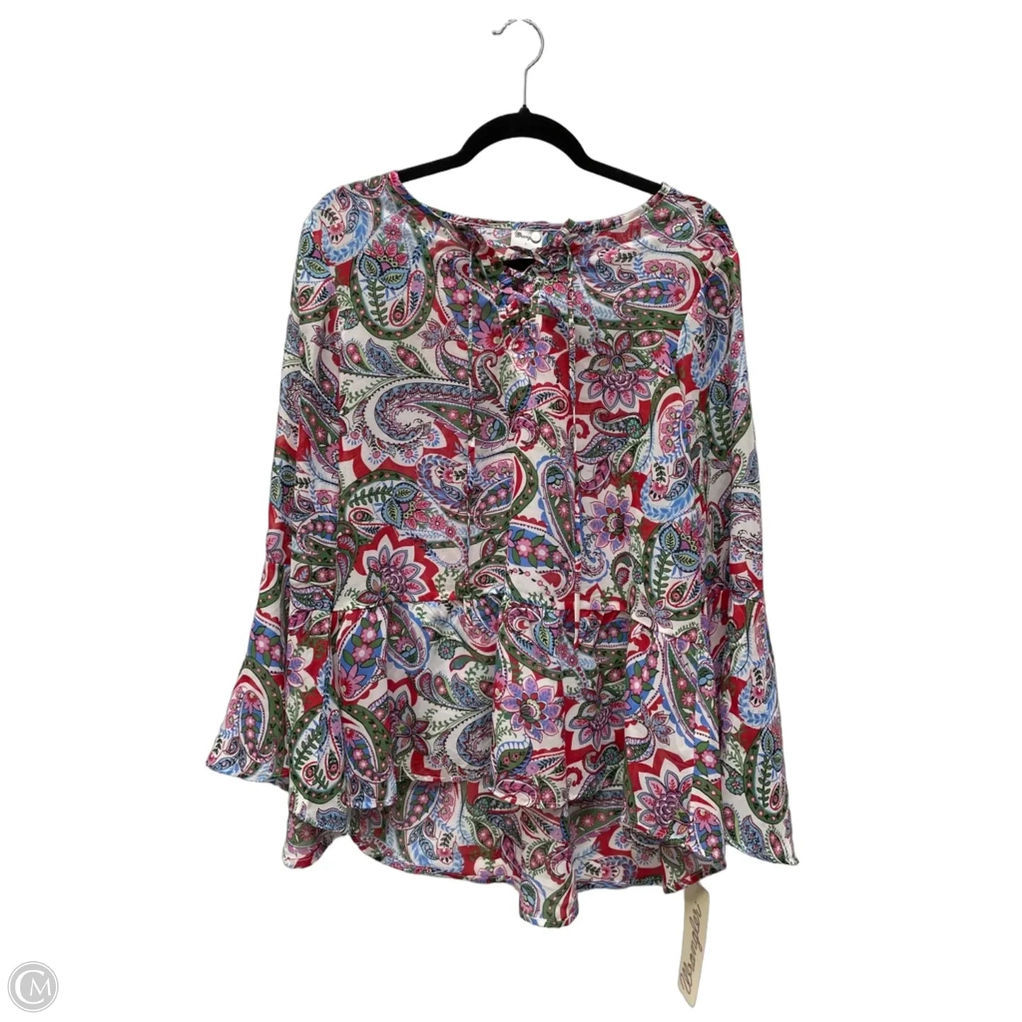 Blouse Long Sleeve By Wrangler In Floral Print, Size: L