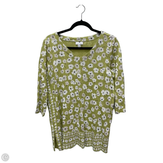 Top Long Sleeve By J. Jill In Floral Print, Size: M