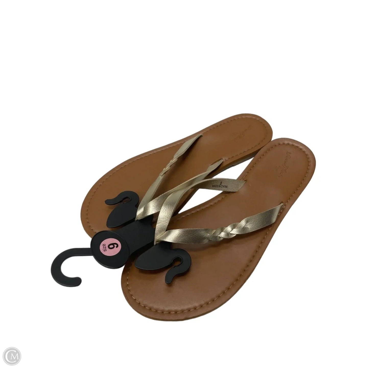 Sandals Flats By Universal Thread In Gold, Size: 9