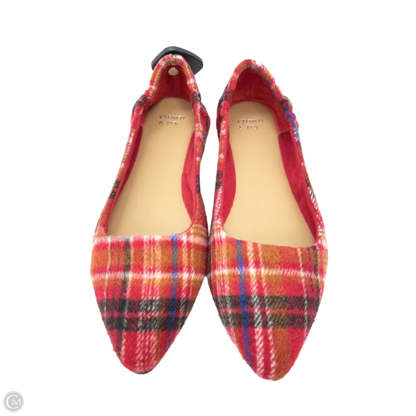 Shoes Flats By Crown And Ivy In Plaid Pattern, Size: 9.5