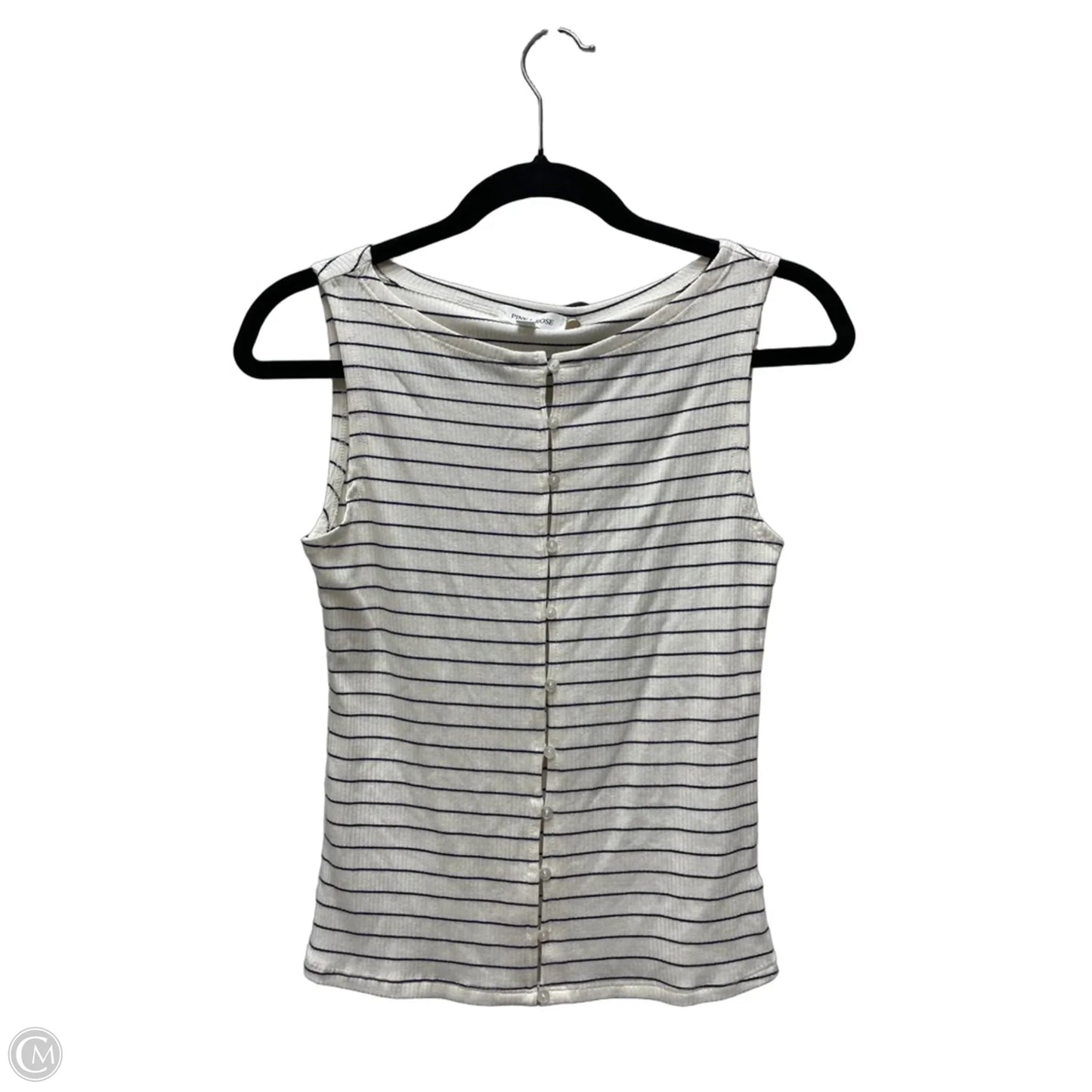 Top Sleeveless By Pink Rose In Striped Pattern, Size: M
