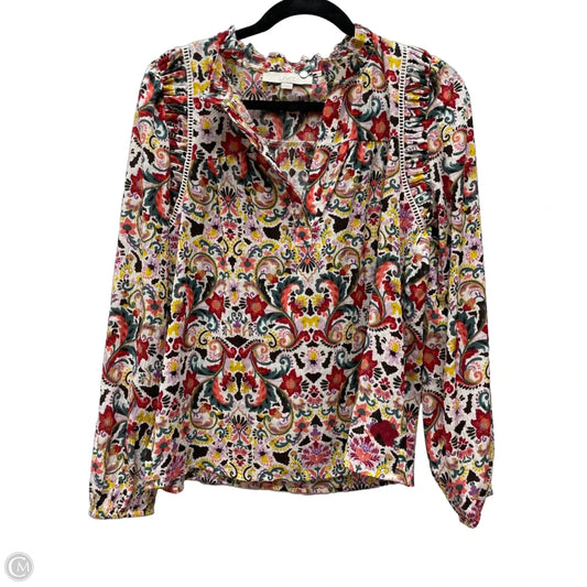 Top Long Sleeve By Loft In Floral Print, Size: S