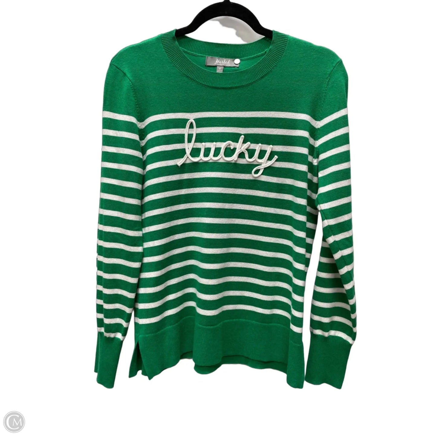 Top Long Sleeve By Marled In Striped Pattern, Size: M
