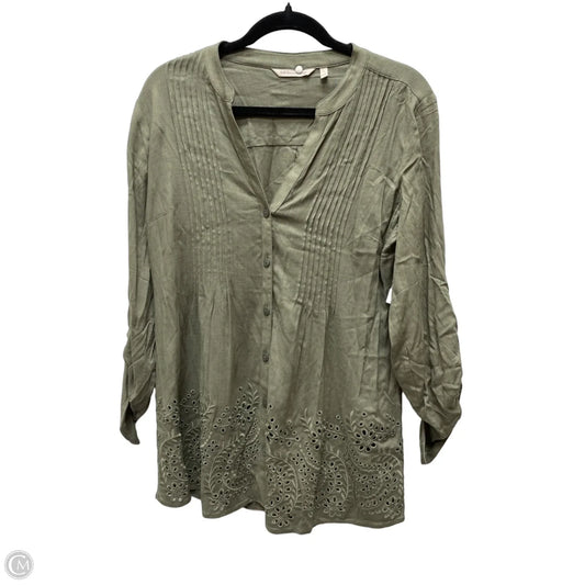 Top Long Sleeve By Soft Surroundings In Green, Size: S