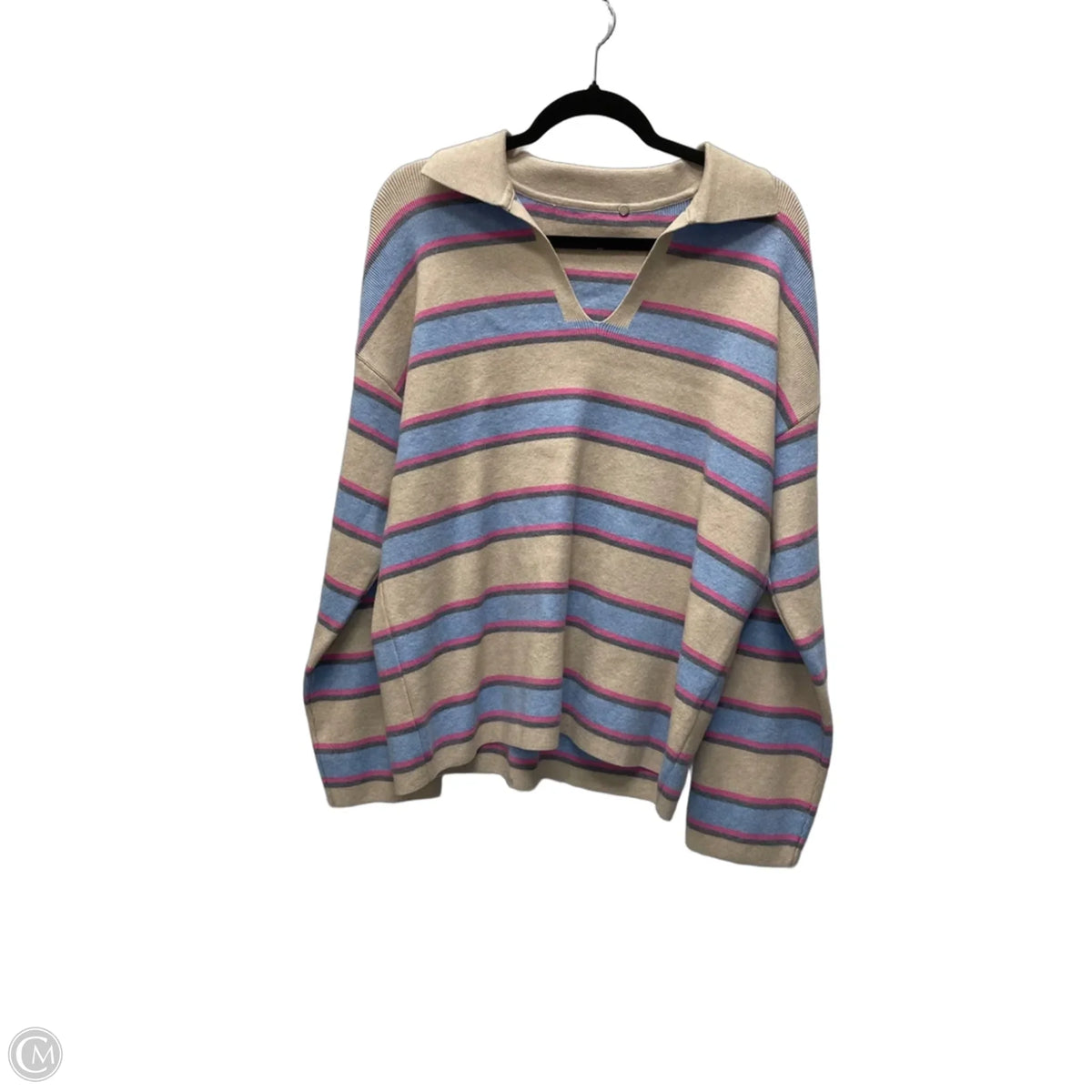 Sweater By Clothes Mentor In Striped Pattern, Size: L