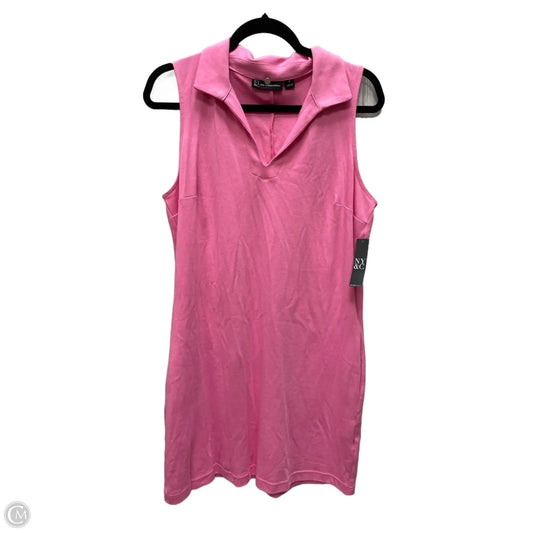 Dress Casual Midi By New York And Co In Pink, Size: M