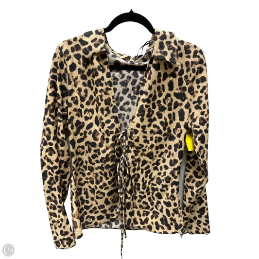 Top Long Sleeve By Zara In Animal Print, Size: Xl